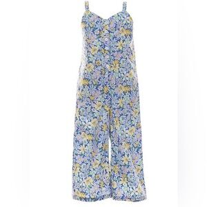 Copper Key Big Girls Floral Sleeveless Jumpsuit – Size L Wide-Leg Design NWT